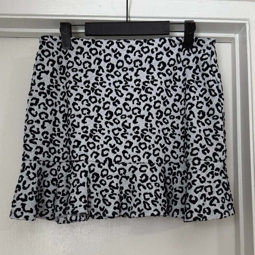 Leopard Print Skirt in Black and White Print